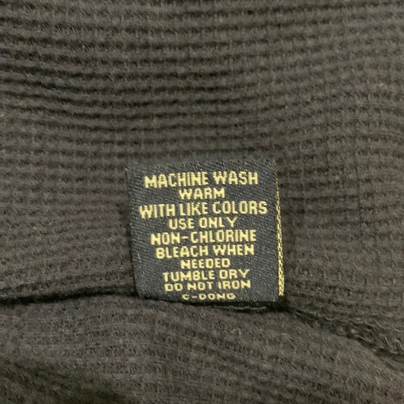 Chaps Blue Mens Waffle Knit Long Sleeve Top, Size Medium - Picture 5 of 5